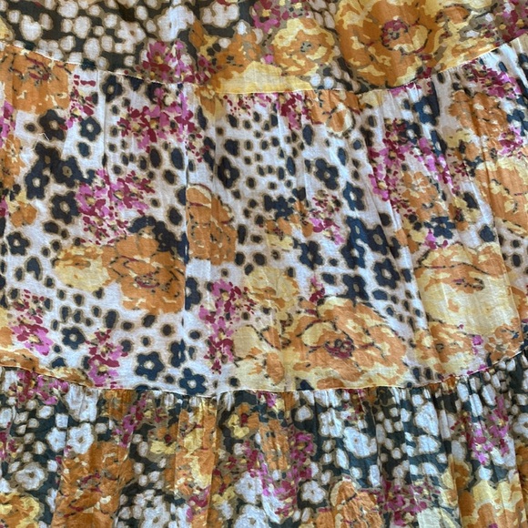 BA&SH A-line Tiered Skirt in Diary Ocre Printed Floral size 1 - Picture 8 of 11